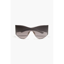Rimless square-frame acetate sunglasses