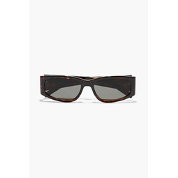 Square-frame tortoiseshell-print acetate sunglasses