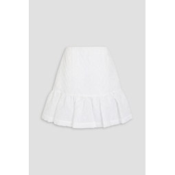 Ruffled cloque mini skirt
