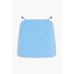 Bead-embellished cotton mini skirt