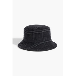 Checked wool and cashmere-blend felt bucket hat