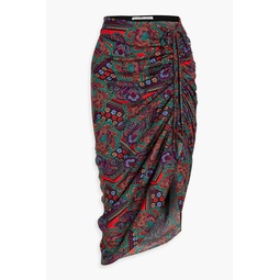 Ari paisley-print silk-blend jacquard midi skirt