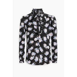 Harvey pussy-bow printed crepe blouse