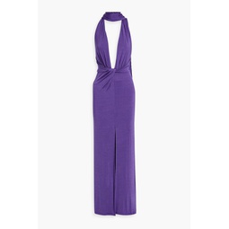 Resse twist-front cutout jersey gown