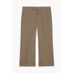 Cropped wool-twill pants