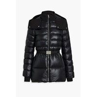 Quilted shell hooded down jacket