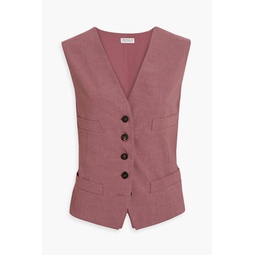 Bead-embellished linen-blend vest