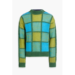 Jacquard-knit wool-blend sweater