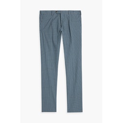 Slim-fit checked cotton pants