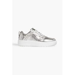 S-Wave 1 quilted metallic faux leather sneakers