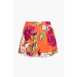 Holt floral-print linen-blend shorts