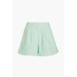 Emmeline pleated boucle-tweed shorts