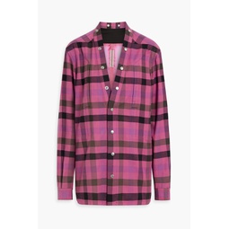 Larry checked cotton-flannel and cupro shirt
