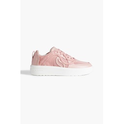 S-Wave 1 quilted faux leather and canvas sneakers