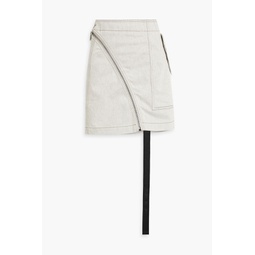 Aircut zip-detailed denim mini skirt