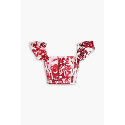 Margot cropped floral-print cotton-twill top