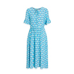 Willow gathered printed crepe dress