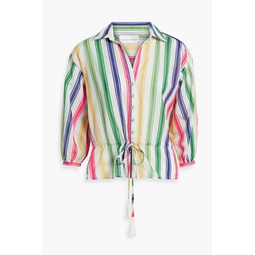 Allegra striped cotton-voile blouse