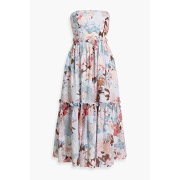 Torres tiered floral-print linen midi dress