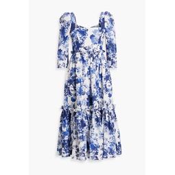 Blue Hill ruffled floral-print linen midi dress