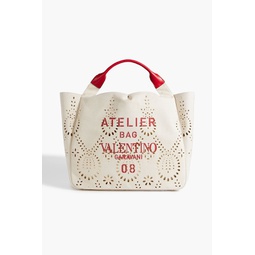 Atelier 08 San Gallo Edition broderie anglaise canvas tote