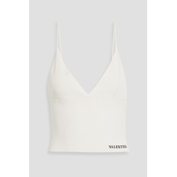 Cropped stretch-knit camisole