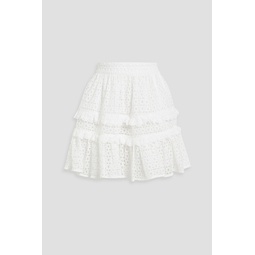 Lita ruffled broderie anglaise cotton mini skirt