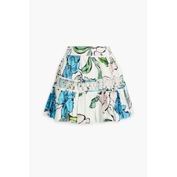 Holly floral-print cotton-poplin mini skirt