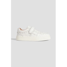 Lauren whipstitched leather sneakers