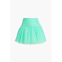 Laurier Wave plisse-organza mini skirt
