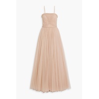 Pleated tulle gown