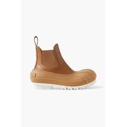 Duck rubber-trimmed faux leather Chelsea boots