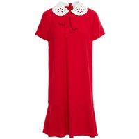 Broderie anglaise-trimmed cady mini dress