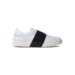 Open two-tone leather sneakers