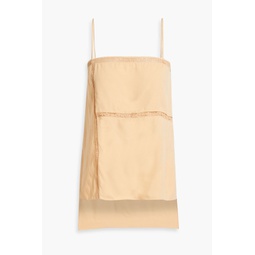 Lace-trimmed crepe camisole