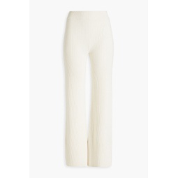 Ribbed wool-blend flared pants