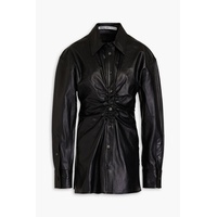 Ruched leather shirt
