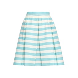 Striped cotton and silk-blend twill skirt