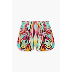 Printed cotton-terry shorts