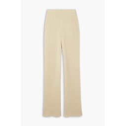 Ribbed linen-blend straight-leg pants