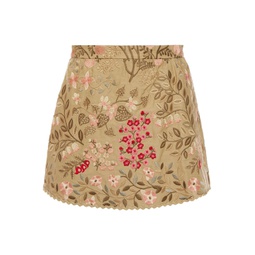 Embroidered cotton-drill shorts