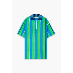 Gio striped cotton-blend mini shirt dress