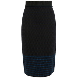Jacquard-knit stretch-cotton pencil skirt