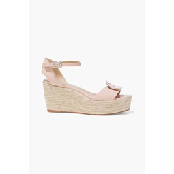Corda Chips glossed-leather espadrille wedge sandals