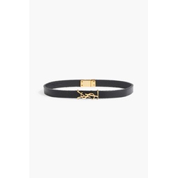 Gold-tone leather bracelet