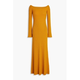 Ribbed wool and cashmere-blend maxi dress