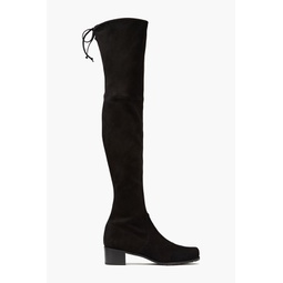 Stretch-suede over-the-knee boots