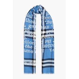 Checked cashmere-jacquard scarf