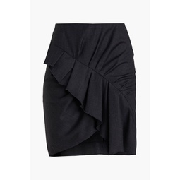 Nel ruffled Prince of Wales checked wool-twill mini skirt