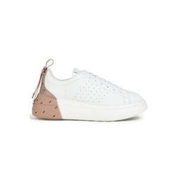 Perforated printed leather sneakers